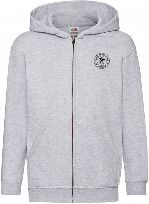 Fruit of the loom - Hjorten Fodbold Hoodie M. Zip Børn - Heather Grey