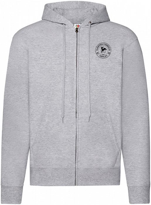 Fruit of the loom - If Hjorten Fodbold Hoodie W. Zip Adults - Heather Grey