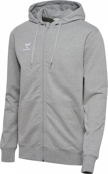 Hummel - Go 2.0 Hoodie W. Zip - Grey Melange