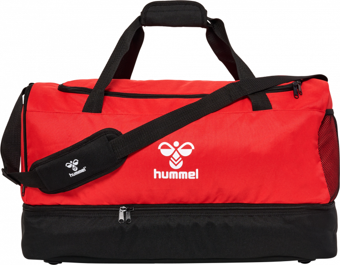Hummel - Core 2.0 Sports Bag W. Shoe Compartment Medium - True Red & nero