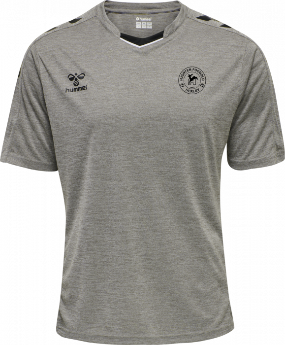 Hummel - Hjorten Fodbold Trænings T-Shirt Børn - Grey Melange & sort