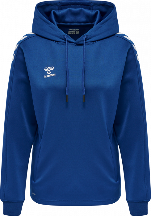 Hummel - Core Xk Poly Hoodie Women - True Blue & bianco