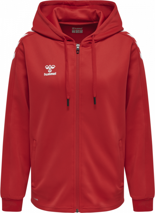 Hummel - Core Xk Poly Hoodie With Zipper Women - True Red & wit
