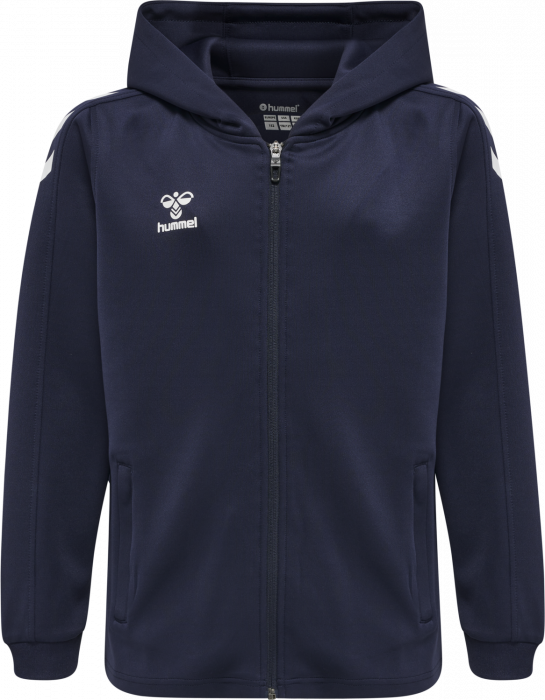 Hummel - Core Xk Poly Hoodie With Zipper Jr - Marine & bianco