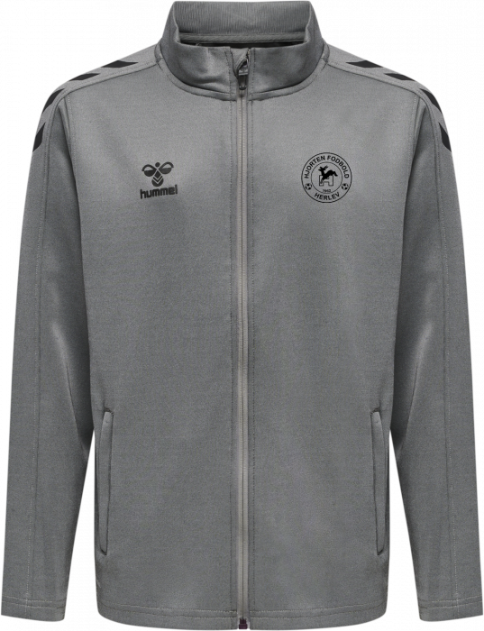 Hummel - Hjorten Fodbold Full-Zip Børn - Grey Melange & sort