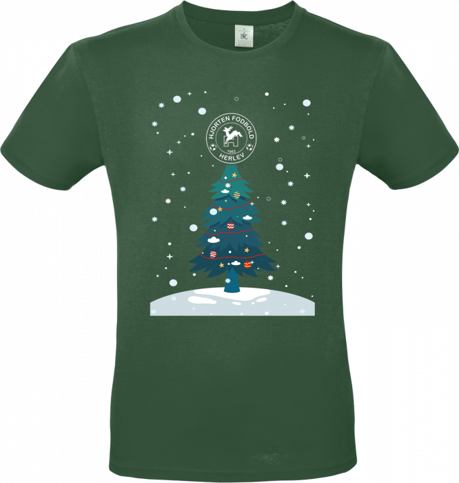 B&C - Hjorten Fodbold Christmas T-Shirt Adults - Bottle Green